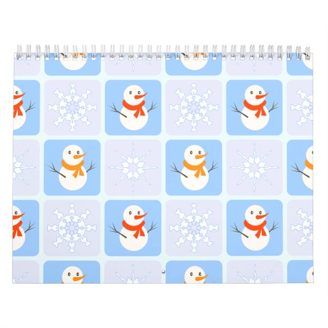 Winter Schneemann und Schneeflocken Kalender (Titelbild)