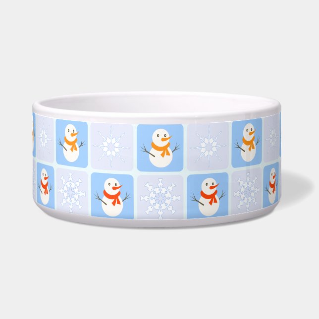 Winter Schneemann und Schneeflocken Napf (Vorderseite)