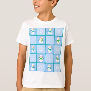 Winter Schneemann und Schneeflocken T-Shirt
