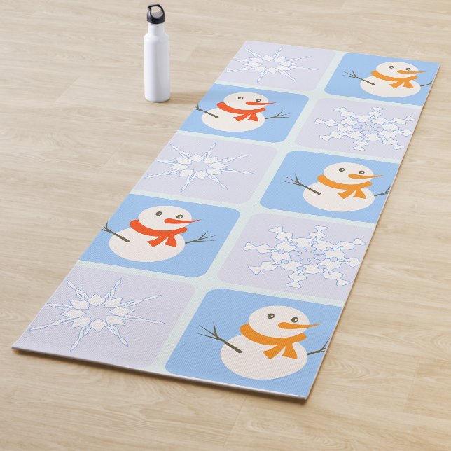 Winter Schneemann und Schneeflocken Yogamatte (Beispiel)