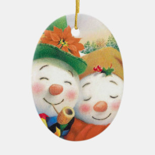 Winter-Schneemann-Weihnachtsverzierung Keramik Ornament