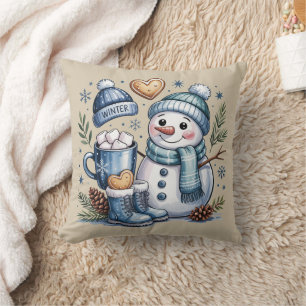 Winter-Schneemann-Wurfkissen Kissen