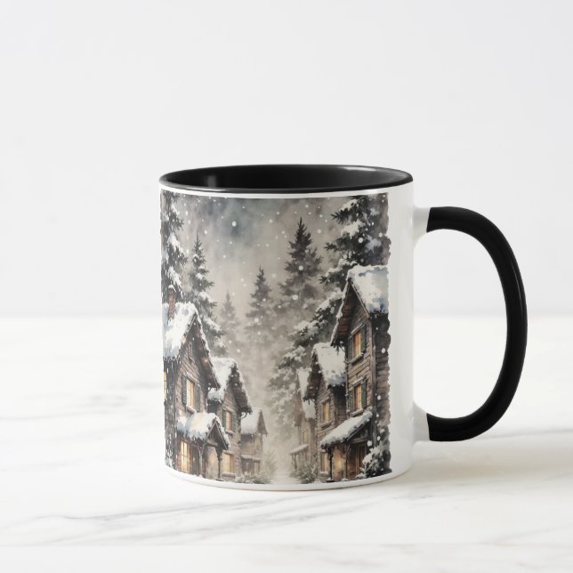 Winter-Schneeszene-Tasse Tasse (Rechts)