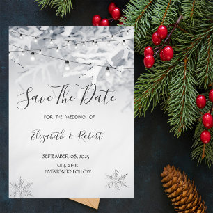 Winter Schneezweige Datum vormerken Save The Date