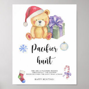 Winter - Schnuller Jagd Baby Shower Spiel Poster