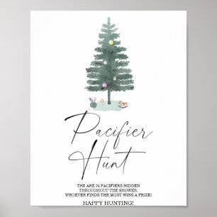 Winter-Schnuller-Jagd-Baby-Shower-Spielplakat Poster