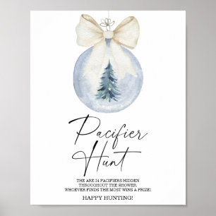 Winter-Schnuller-Jagd-Baby-Shower-Spielposter Poster