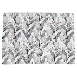 Winter Schwarz & Weiß Wasserfarbe Botanisch Große Geschenktüte