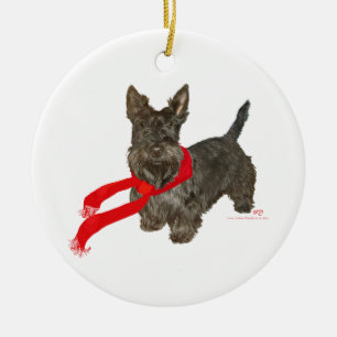 Winter Scottie in Wam Scarf Keramikornament