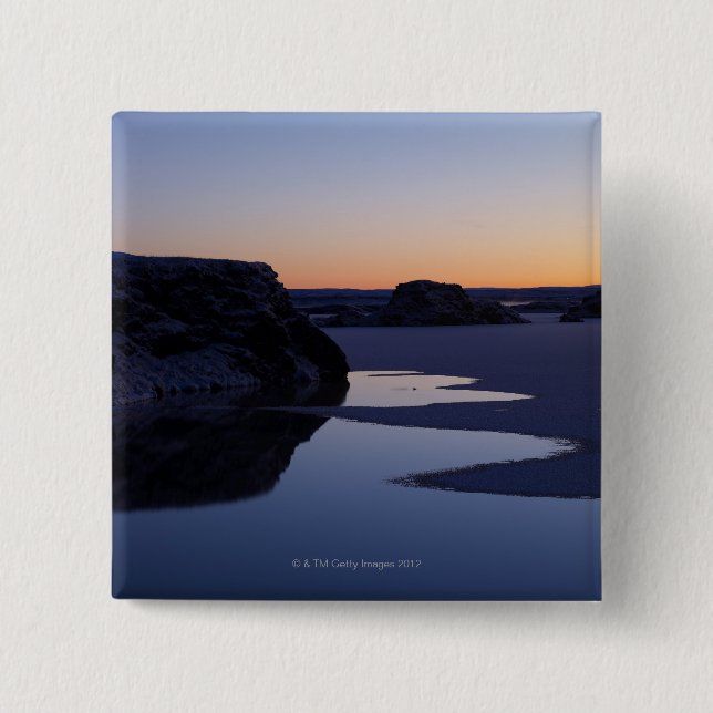 Winter, See Myvatn, Island Button (Vorderseite)