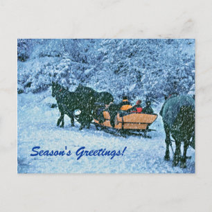Winter Sehr Schnee Jahreszeiten Grüße! Feiertagspostkarte