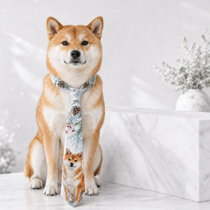 Winter-Shiba-Inu-Wasserfarben-Krawatte Krawatte