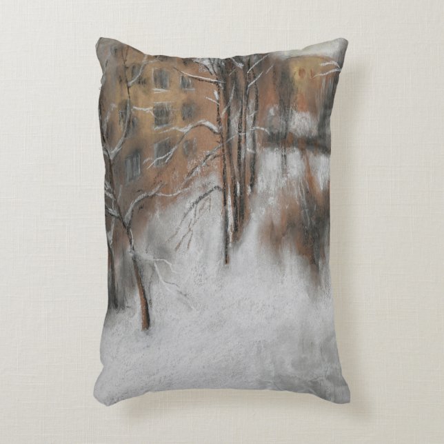 Winter Silence by the Window Dekokissen (Vorderseite(Vertikal))