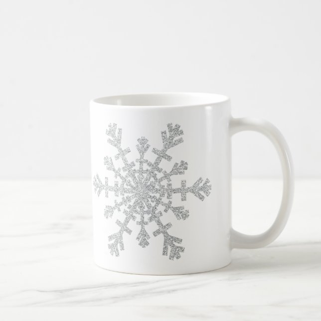 Winter Silver Glitzer Schneeflocke zu Weihnachten Kaffeetasse (Rechts)