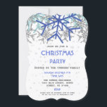 Winter Silver Navy Blue Snowflake CHRISTMAS Party Einladung<br><div class="desc">Elegantes Winterereignisdesign mit silber- und marineblauen Schneeflocken,  Silberschneeeffekt auf weißem Hintergrund. Verwenden Sie das Tool Anpassen,  um Ihre Informationen hinzuzufügen. Sehen Sie auch meine Sammlung Winterschneeflocken.</div>