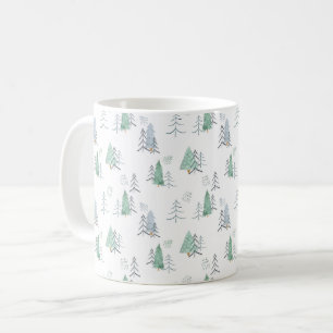 Winter Skandinavischer Baum Handgemaltes Muster Kaffeetasse