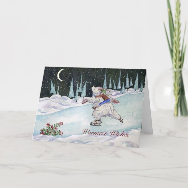 Winter-Skate-Feiertags-Karte Feiertagskarte (Vorderseite)