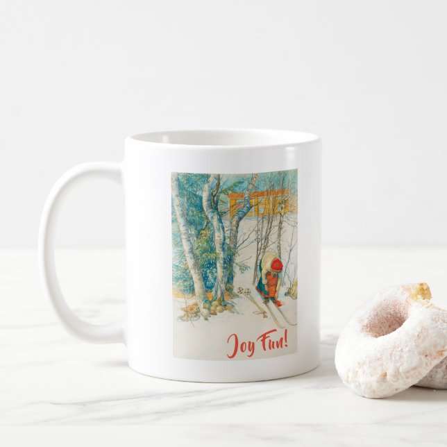Winter-Ski durch Carl Larsson Kaffeetasse (Mit Donut)