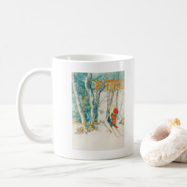 Winter-Ski durch Carl Larsson Kaffeetasse (Mit Donut)