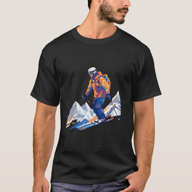 Winter Ski Mountain Fun Voyage Discovery T-Shirt (Vorderseite)