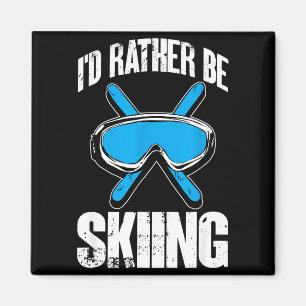Winter-Ski-Spaß-Skifahrer Ich würde lieber Ski fah Magnet
