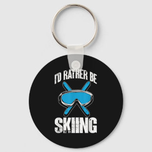 Winter-Ski-Spaß-Skifahrer Ich würde lieber Ski fah Schlüsselanhänger