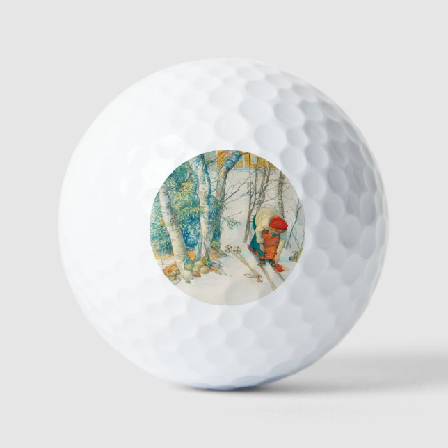 Winter Ski von Carl Larsson Golfball (Vorderseite)