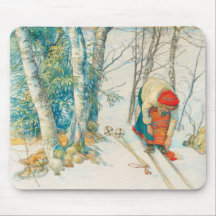 Winter Ski von Carl Larsson Mousepad