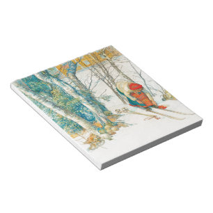 Winter Ski von Carl Larsson Notizblock