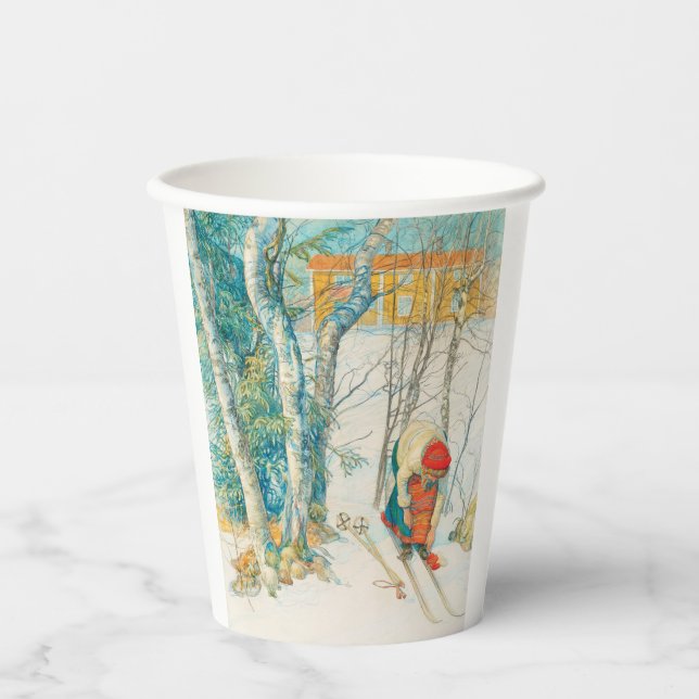 Winter Ski von Carl Larsson Pappbecher (Vorderseite)