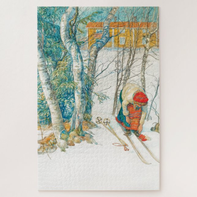 Winter Ski von Carl Larsson Puzzle (Vertikal)