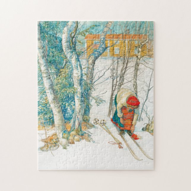 Winter Ski von Carl Larsson Puzzle (Vertikal)