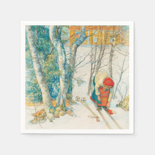 Winter Ski von Carl Larsson Serviette