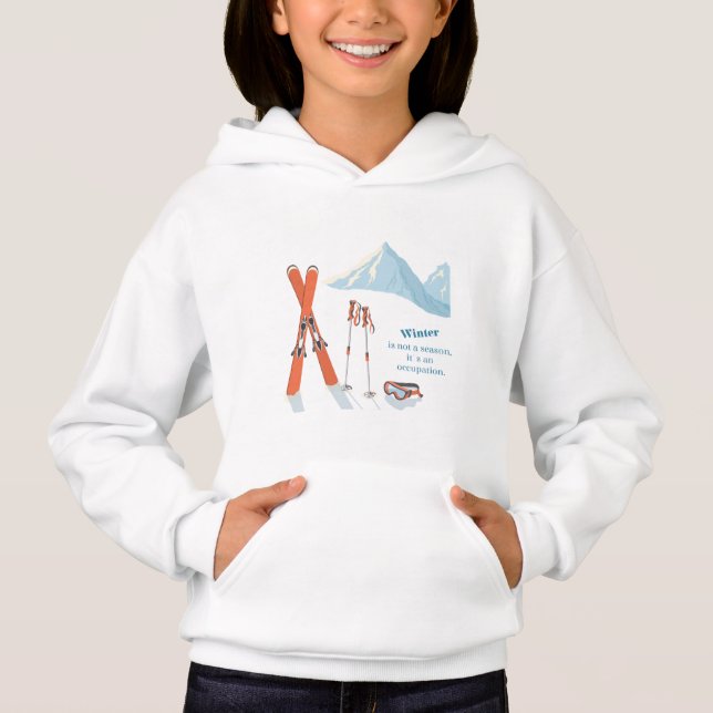Winter-Ski-Zitat – Mountain Adventure Design Hoodie (Vorderseite)