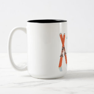 Winter-Ski-Zitat – Mountain Adventure Design Zweifarbige Tasse