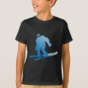 Winter Skifahren Sasquatch Ski Kryptid Kryptozoolo T-Shirt