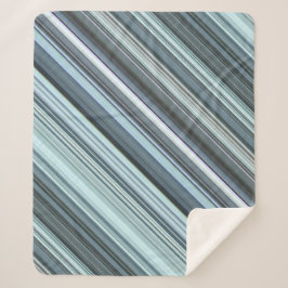 Winter Sky Aqua Blue Strip Sherpadecke