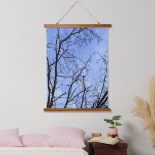 Winter Sky Wandteppich Mit Holzrahmen