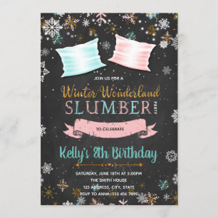 Winter Sleepover-Party Einladung