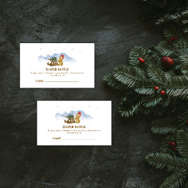Winter Sleigh Bear Diaper Raffle Baby Shower Begleitkarte