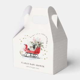 Winter Sleigh Its Cold Outside Neutral Baby Shower Geschenkschachtel