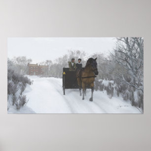 Winter Sleigh Ride Print Poster