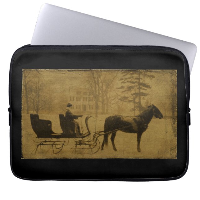 Winter Sleigh Ride - Projekttasche Laptopschutzhülle (Vorderseite)