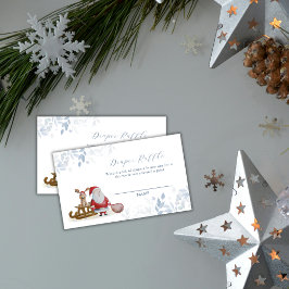 Winter Sleigh Santa Diaper Raffle Baby Shower Begleitkarte