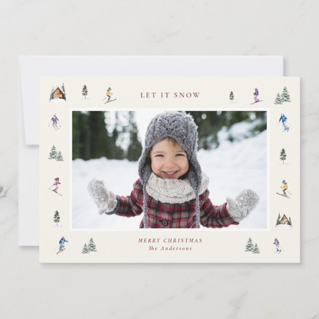 WINTER SLOPES Photo  Feiertagskarte (Vorderseite)