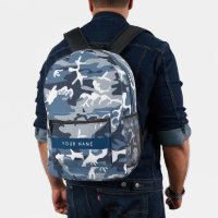 Winter Snow Blue Camouflage Ihr Name Personalisier