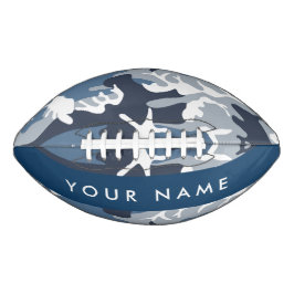 Winter Snow Blue Camouflage Ihr Name Personalisier Football
