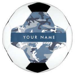 Winter Snow Blue Camouflage Ihr Name Personalisier Fußball