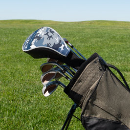 Winter Snow Blue Camouflage Ihr Name Personalisier Golf Headcover