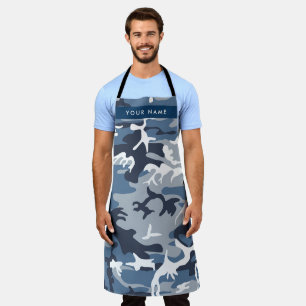 Winter Snow Blue Camouflage Ihr Name Personalisier Schürze